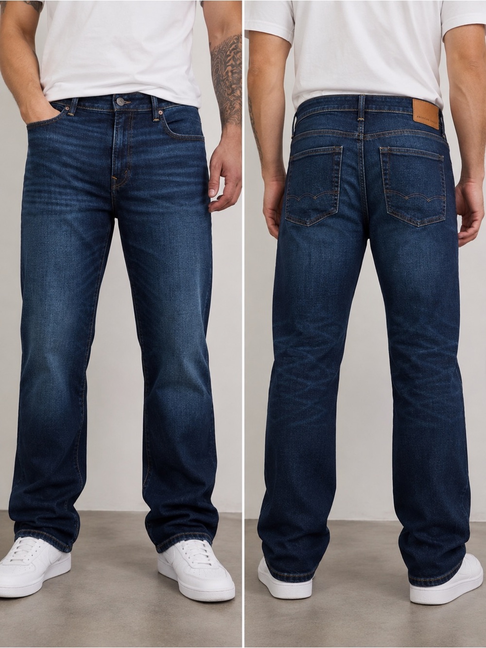 American Eagle AirFlex+ Relaxed Straight Jeans Men’s 38x32 Dark Wash NWT